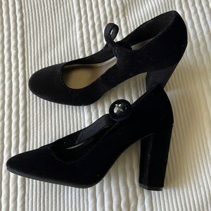 Black Velvet Heels